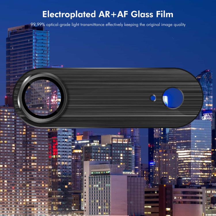 For iPhone Air ENKAY Anti-reflection Camera Lens Brushed Aluminium Alloy Tempered Glass Film(Black) by ENKAY