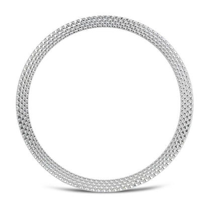 For Samsung Galaxy Watch8 40mm Rhombic Texture Bezel and Solid Color Stitched Silicone Watch Band(Gray Silver) by bashfashion