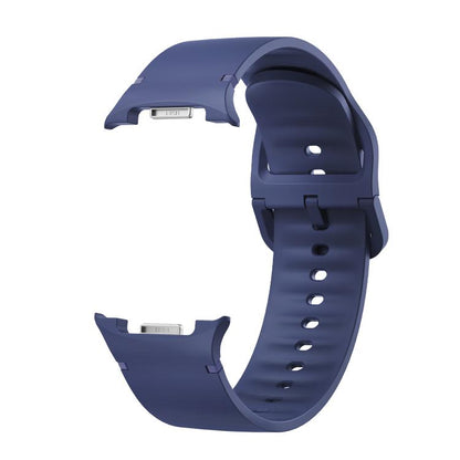 For Samsung Galaxy Watch8 40mm Rhombic Texture Bezel and Solid Color Stitched Silicone Watch Band(Midnight Blue Black) by bashfashion