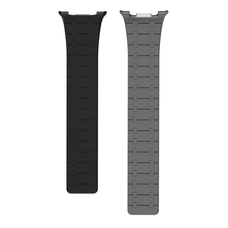 For Samsung Galaxy Watch8 / Watch8 Classic Integrated Magnetic Silicone Watch Band(Black+Gray) by bashfashion