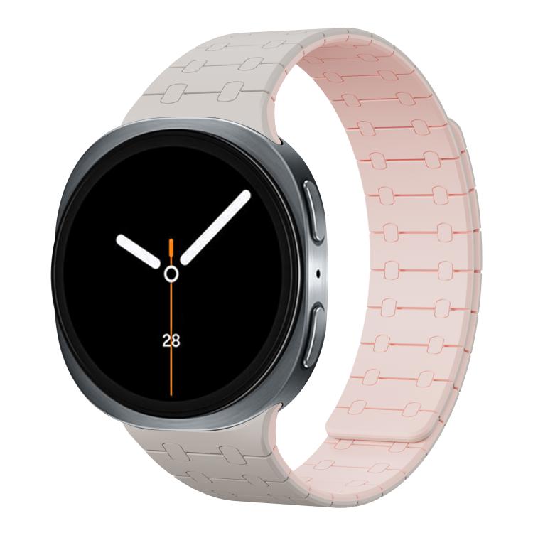 For Samsung Galaxy Watch8 / Watch8 Classic Integrated Magnetic Silicone Watch Band(Starlight+Pink) by bashfashion