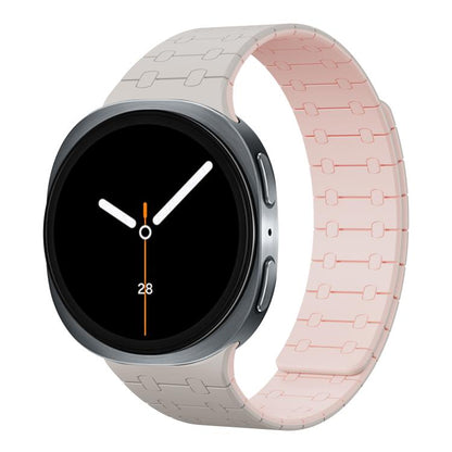 For Samsung Galaxy Watch8 / Watch8 Classic Integrated Magnetic Silicone Watch Band(Starlight+Pink) by bashfashion