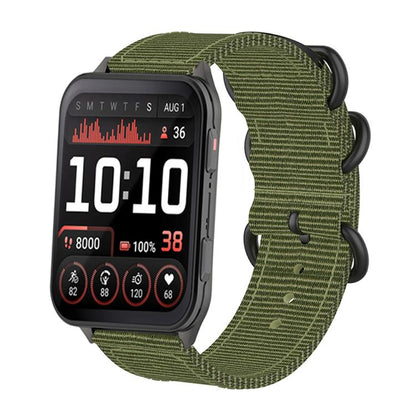 For Garmin Venu X1 Ring Buckle Nylon Canvas Watch Band(Army Green) by bashfashion