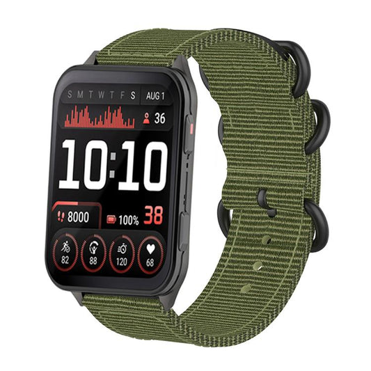 For Garmin Venu X1 Ring Buckle Nylon Canvas Watch Band(Army Green) by bashfashion