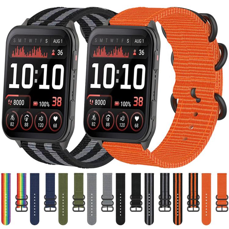 For Garmin Venu X1 Ring Buckle Nylon Canvas Watch Band(Midnight Blue) by bashfashion