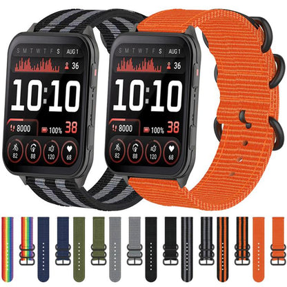 For Garmin Venu X1 Ring Buckle Nylon Canvas Watch Band(Midnight Blue) by bashfashion