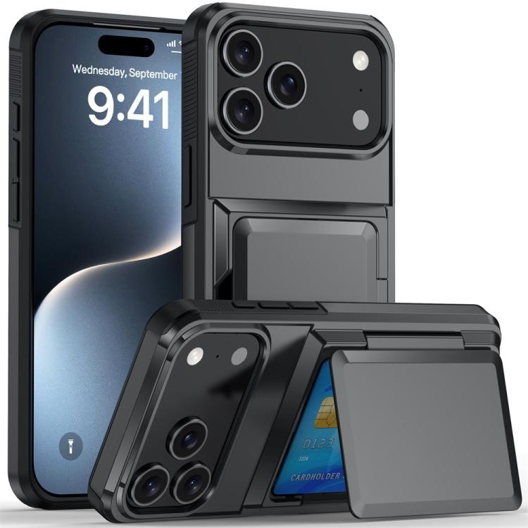 For iPhone 17 Pro Max Kalebol Flip Card Wallet Holder Shockproof Phone Case(Gray) by Kalebol