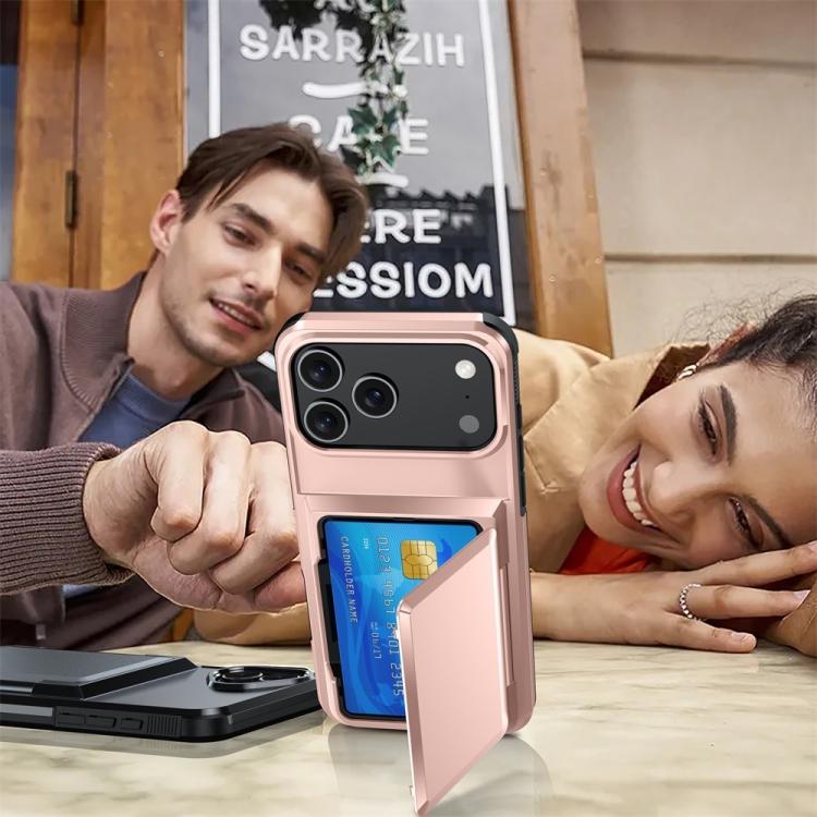 For iPhone 17 Pro Kalebol Flip Card Wallet Holder Shockproof Phone Case(Gray) by Kalebol