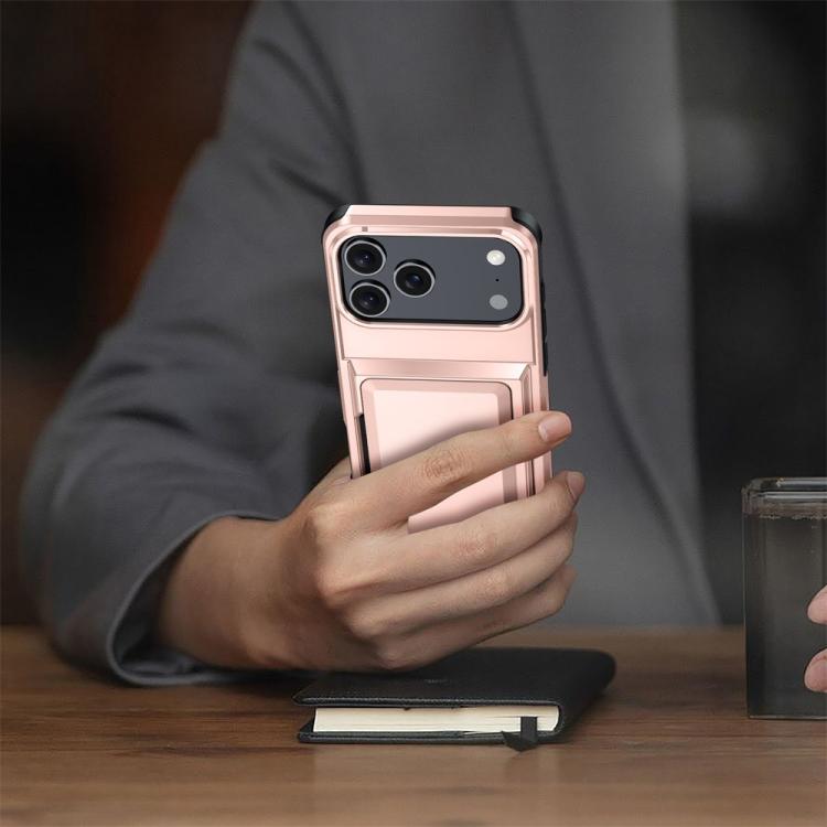 For iPhone 17 Pro Kalebol Flip Card Wallet Holder Shockproof Phone Case(Gray) by Kalebol