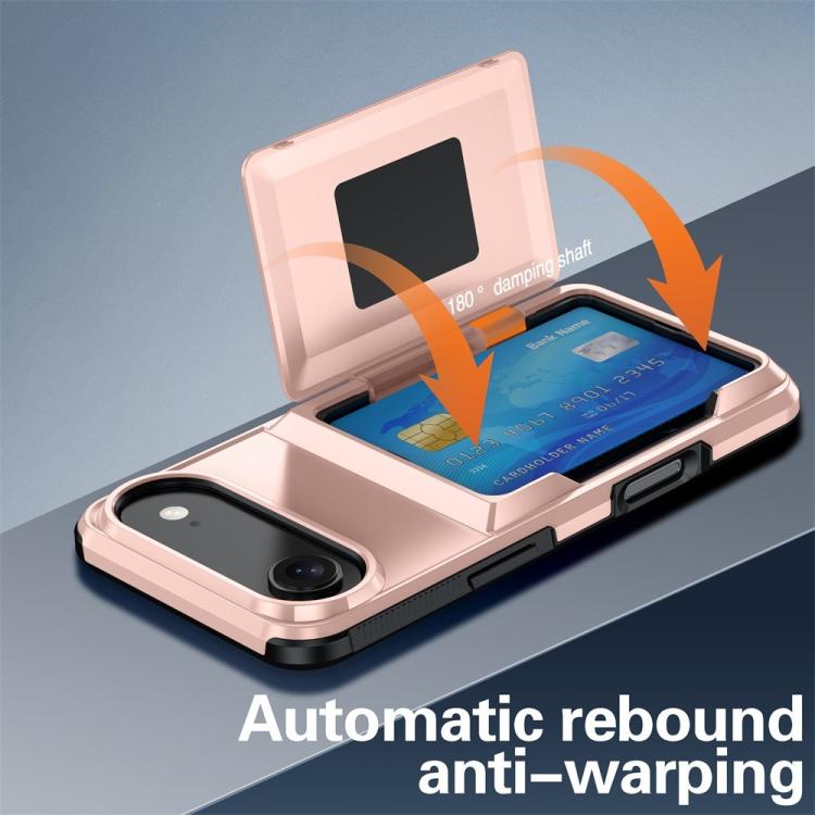 For iPhone Air Kalebol Flip Card Wallet Holder Shockproof Phone Case(Rose Gold) by Kalebol