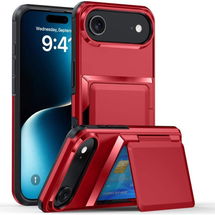 For iPhone Air Kalebol Flip Card Wallet Holder Shockproof Phone Case(Red) by Kalebol