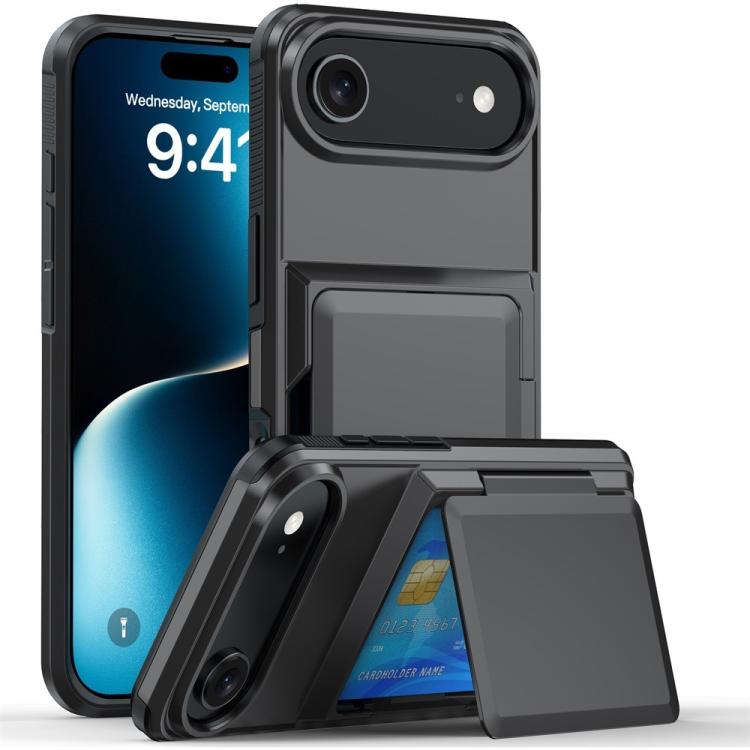 For iPhone Air Kalebol Flip Card Wallet Holder Shockproof Phone Case(Gray) by Kalebol