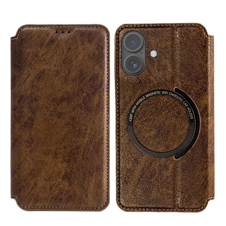 For iPhone 17 Kalebol Flip Card Slot MagSafe Leather Phone Case(Brown) by Kalebol