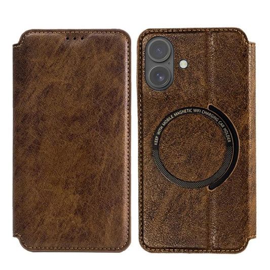 For iPhone 17 Kalebol Flip Card Slot MagSafe Leather Phone Case(Brown) by Kalebol