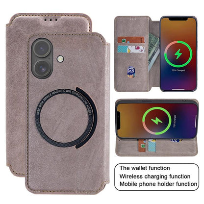 For iPhone 17 Kalebol Flip Card Slot MagSafe Leather Phone Case(Brown) by Kalebol