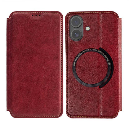 For iPhone 17 Kalebol Flip Card Slot MagSafe Leather Phone Case(Red) by Kalebol