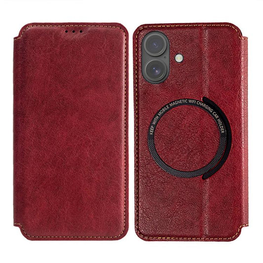 For iPhone 17 Kalebol Flip Card Slot MagSafe Leather Phone Case(Red) by Kalebol