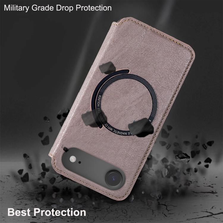 For iPhone Air Kalebol Flip Card Slot MagSafe Leather Phone Case(Black) by Kalebol