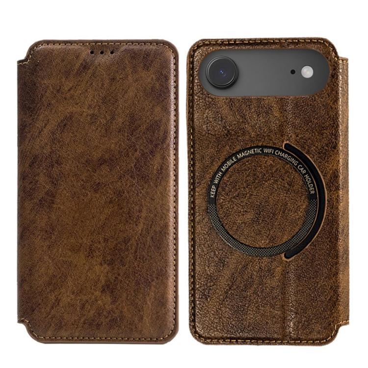 For iPhone Air Kalebol Flip Card Slot MagSafe Leather Phone Case(Brown) by Kalebol