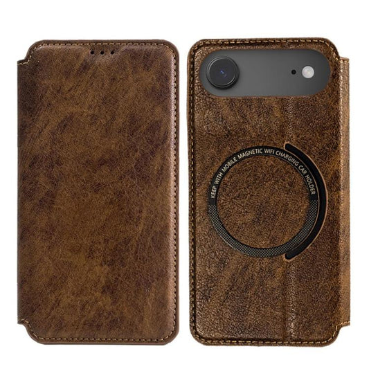 For iPhone Air Kalebol Flip Card Slot MagSafe Leather Phone Case(Brown) by Kalebol