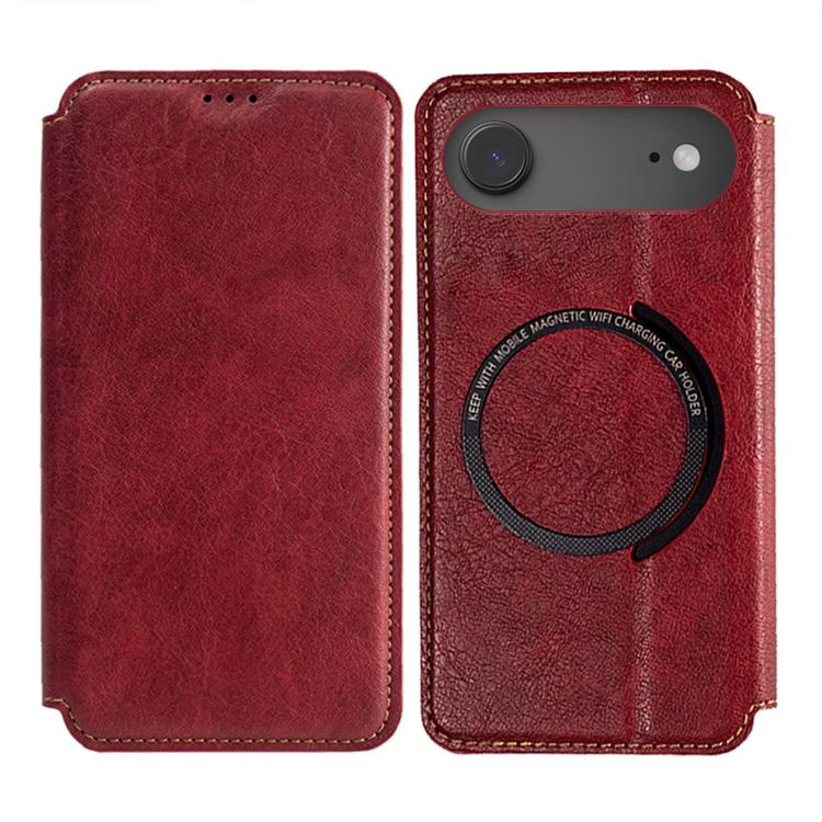 For iPhone Air Kalebol Flip Card Slot MagSafe Leather Phone Case(Red) by Kalebol