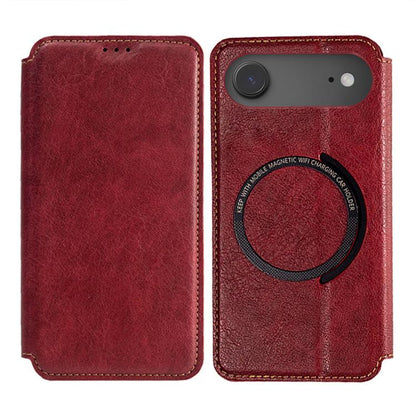 For iPhone Air Kalebol Flip Card Slot MagSafe Leather Phone Case(Red) by Kalebol