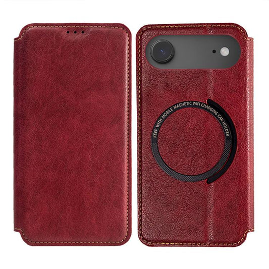 For iPhone Air Kalebol Flip Card Slot MagSafe Leather Phone Case(Red) by Kalebol