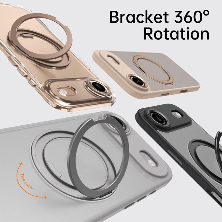 For iPhone Air Kalebol Rotating Magnetic Holder MagSafe Phone Case(Transparent Silver) by Kalebol