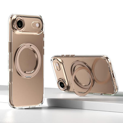 For iPhone Air Kalebol Rotating Magnetic Holder MagSafe Phone Case(Transparent Gold) by Kalebol