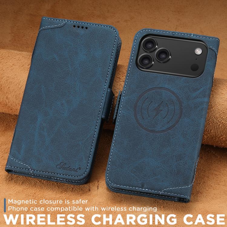 For iPhone 17 Pro Max SUTENI J07 Multifunctional Horizontal Flip Magsafe Leather Phone Case(Blue) by Suteni