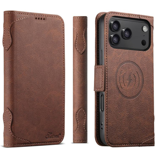 For iPhone 17 Pro SUTENI J07 Multifunctional Horizontal Flip Magsafe Leather Phone Case(Brown) by Suteni