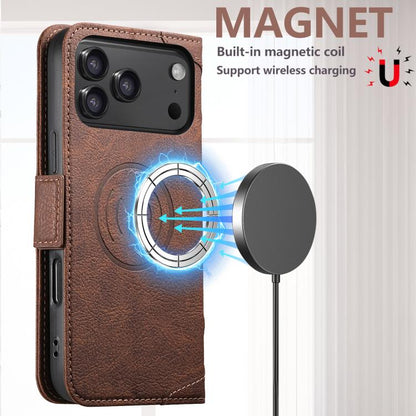 For iPhone 17 Pro SUTENI J07 Multifunctional Horizontal Flip Magsafe Leather Phone Case(Brown) by Suteni