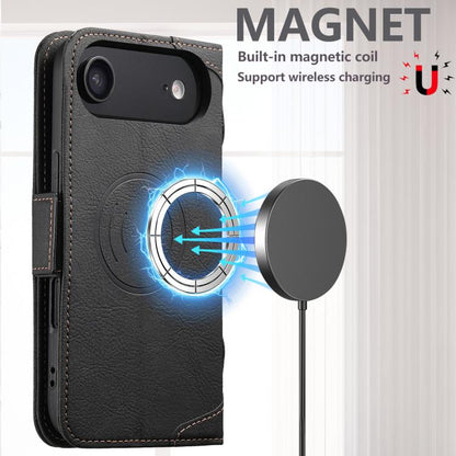 For iPhone Air SUTENI J07 Multifunctional Horizontal Flip Magsafe Leather Phone Case(Black) by Suteni