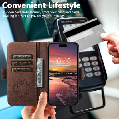 For iPhone Air SUTENI J07 Multifunctional Horizontal Flip Magsafe Leather Phone Case(Brown) by Suteni