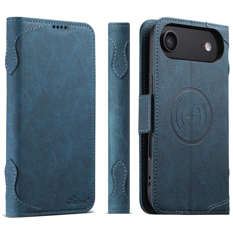 For iPhone Air SUTENI J07 Multifunctional Horizontal Flip Magsafe Leather Phone Case(Blue) by Suteni
