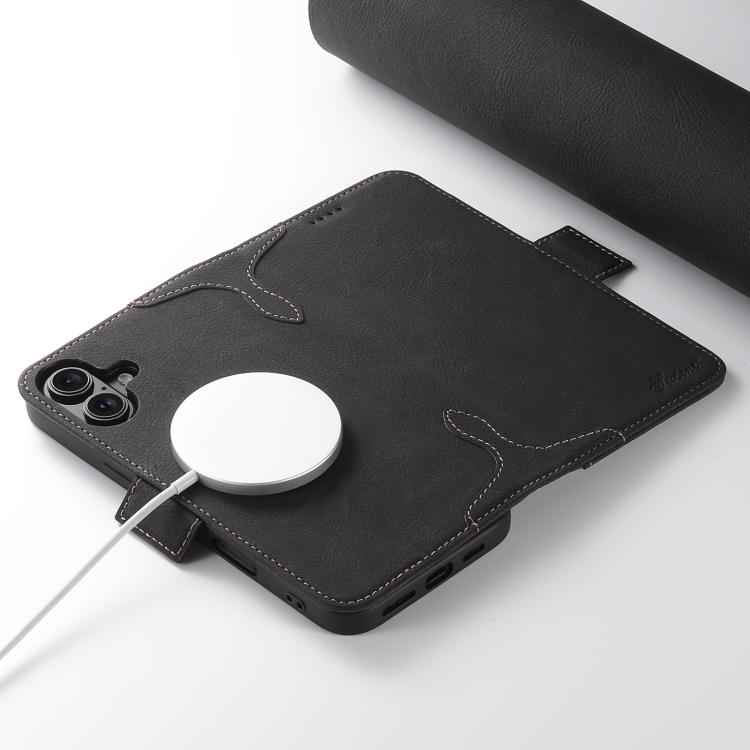For iPhone 17 SUTENI J07 Multifunctional Horizontal Flip Magsafe Leather Phone Case(Black) by Suteni