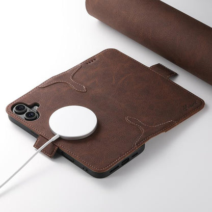 For iPhone 17 SUTENI J07 Multifunctional Horizontal Flip Magsafe Leather Phone Case(Brown) by Suteni