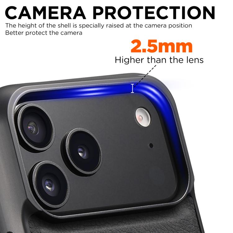 For iPhone 17 Pro Suteni G5 Litchi Leather Magnetic MagSafe Phone Case(Black) by Suteni