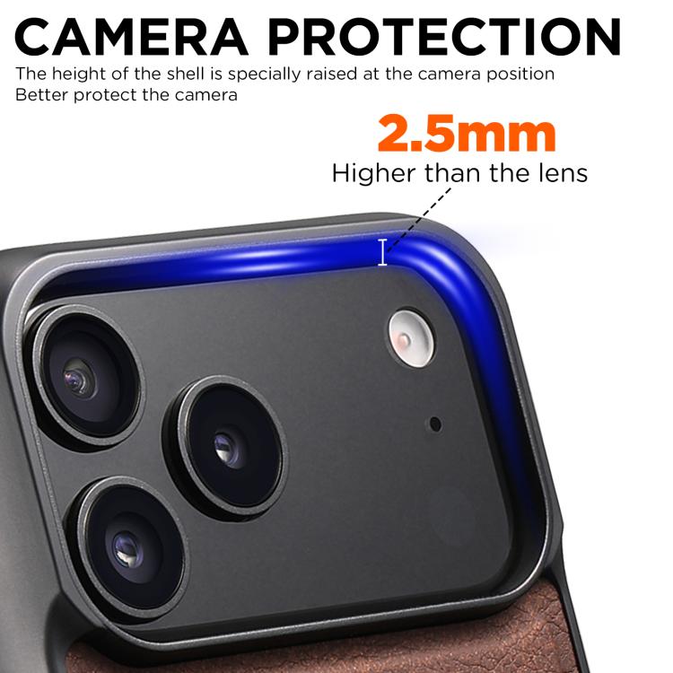 For iPhone 17 Pro Suteni G5 Litchi Leather Magnetic MagSafe Phone Case(Brown) by Suteni