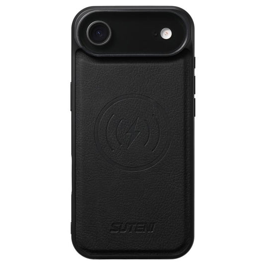 For iPhone Air Suteni G5 Litchi Leather Magnetic MagSafe Phone Case(Black) by Suteni