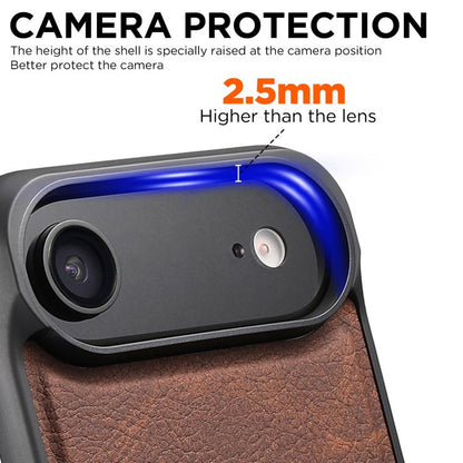 For iPhone Air Suteni G5 Litchi Leather Magnetic MagSafe Phone Case(Brown) by Suteni