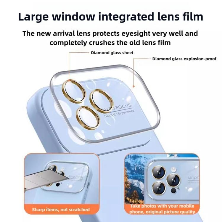 For iPhone 16 Kalebol Large Windows Frosted Liquid Silicone Phone Case(Black) by Kalebol