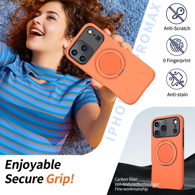For iPhone 17 Pro Max Kalebol Magnetic MagSafe Rotation Holder PC Phone Case(Orange) by Kalebol