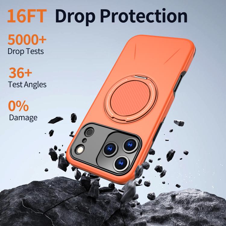 For iPhone 17 Pro Max Kalebol Magnetic MagSafe Rotation Holder PC Phone Case(Orange) by Kalebol