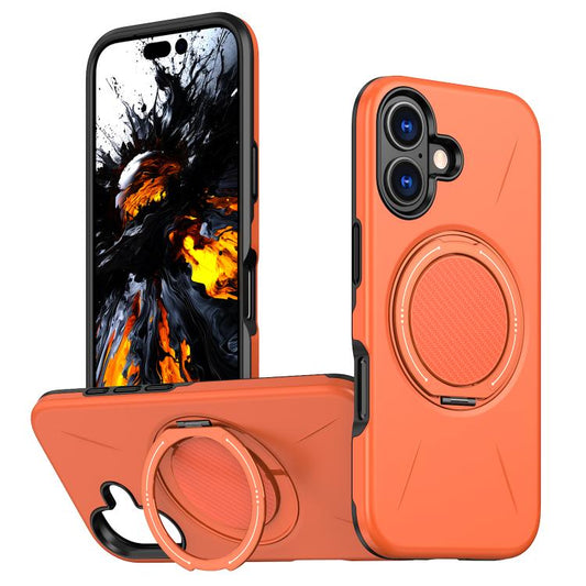For iPhone 17 Kalebol Magnetic MagSafe Rotation Holder PC Phone Case(Orange) by Kalebol