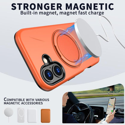 For iPhone 17 Kalebol Magnetic MagSafe Rotation Holder PC Phone Case(Orange) by Kalebol