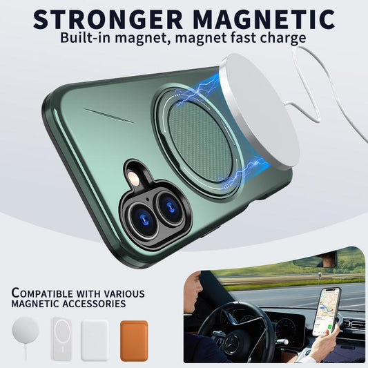 For iPhone 17 Kalebol Magnetic MagSafe Rotation Holder PC Phone Case(Grey Green) by Kalebol
