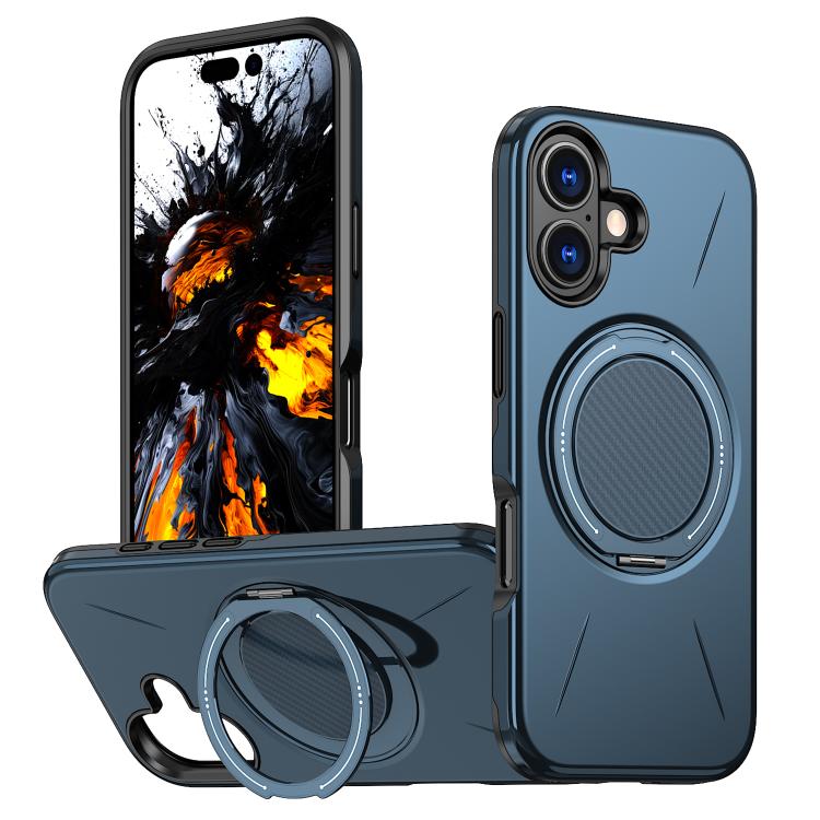 For iPhone 17 Kalebol Magnetic MagSafe Rotation Holder PC Phone Case(Blue) by Kalebol