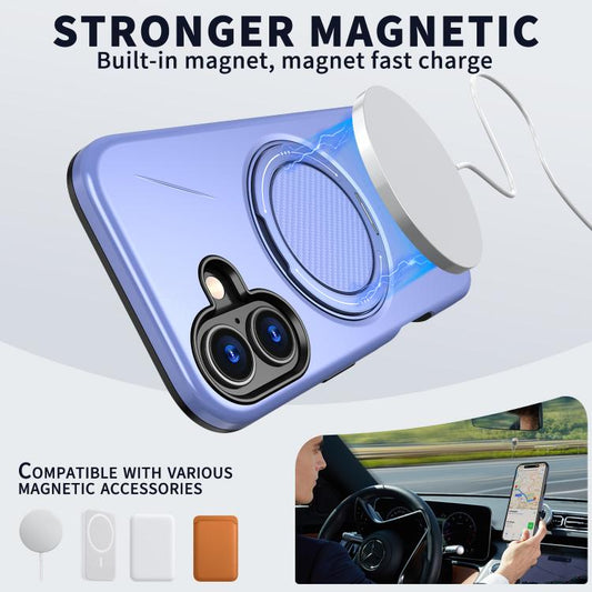 For iPhone 17 Kalebol Magnetic MagSafe Rotation Holder PC Phone Case(Lilac) by Kalebol