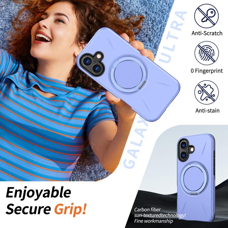 For iPhone 17 Kalebol Magnetic MagSafe Rotation Holder PC Phone Case(Lilac) by Kalebol